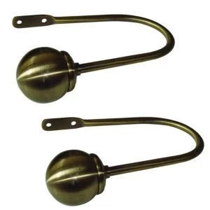 Colours Athena Brass Effect Ball Curtain Hold Backs Pack of 2