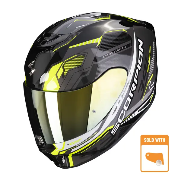 Scorpion Exo-391 Haut Black-Silver-Neon Yellow Full Face Helmet 2XL