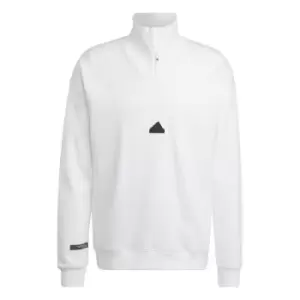 adidas Quarter Zip Sweatshirt - White