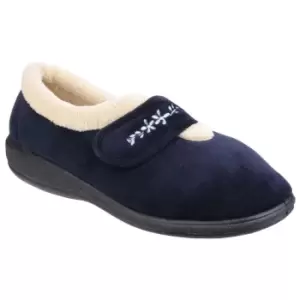 Fleet & Foster Capa Touch Fastening Memory Foam Slipper Female Navy UK Size 8