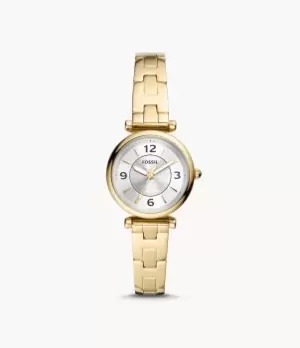 Fossil Women Carlie Three-Hand Gold-Tone Stainless Steel Watch