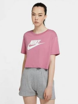 Nike Essentials Futura Short Sleeve Crop Top - Pink Size M Women