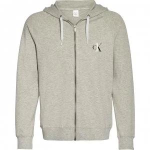 Calvin Klein Logo Zip Hoodie - Grey Heather