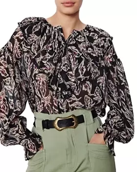 ba & sh Genny Printed Blouse