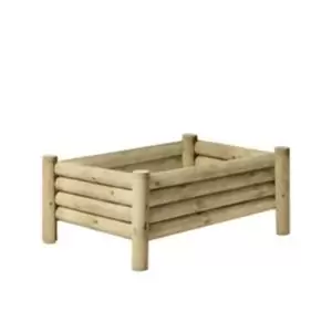 Forest Garden Raised Log Wooden Rectangular Planter 100Cmx67Cm