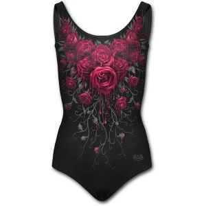 Blood Rose Womens Small Allover Scoop Back Padded Swimsuit - Black