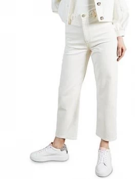 Ted Baker Plaited Waistband Straight Leg Jean - White, Size 29, Women