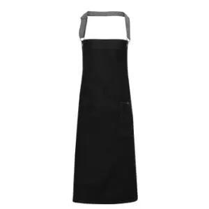 Premier Unisex Adults District Waxed Look Denim Bib Apron (black Denim)