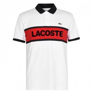 Lacoste Chest Stripe Polo Shirt - White