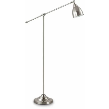 Ideal Lux Newton - 1 Light Adjustable Floor Lamp Nickel, E27