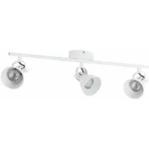 Flush 3 Spot Ceiling Light Colour White Shade Bulb GU10 3x3.3W Included