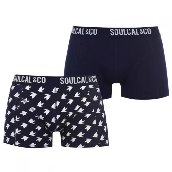 SoulCal Trunks Pack of 2 - Peacoat/BirdAOP