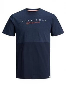 Jack & Jones Boys Short Sleeve Colourblock T-Shirt - Navy