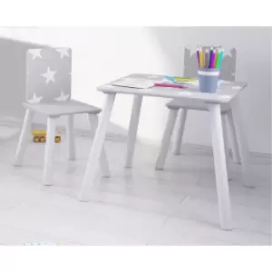 Star Kids Table Set With 2 Chairs Grey