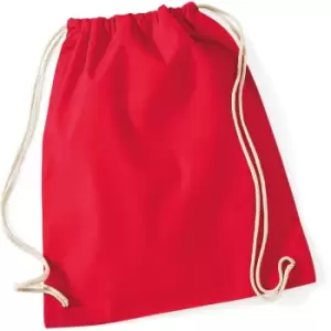 Westford Mill Cotton Gymsac Bag - 12 Litres (Pack of 2) (One Size) (Classic Red) - Classic Red