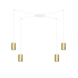 Traker White/Gold Cluster Pendant Ceiling Light 4x GU10