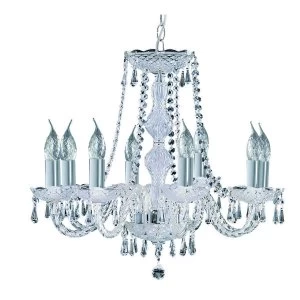 8 Light Crystal Chandelier Chrome Finish, E14