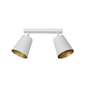 Prism White/Gold Twin Ceiling Spotlight 2x E27