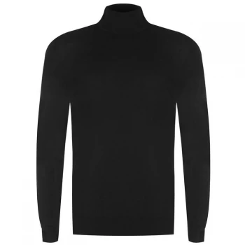 Linea Thames Merino Roll Neck Jumper - Black