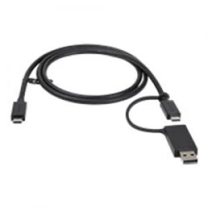 StarTech.com 3ft/1m USB-C Cable with USB-A Adapter - Hybrid USB C Cable