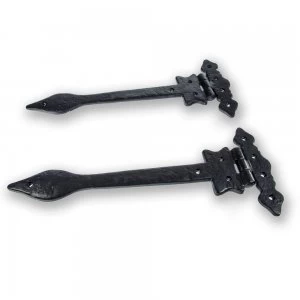 LocksOnline Black Antique Leaf Point Decorative Door Hinge