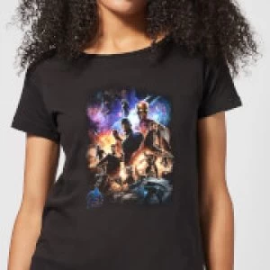 Avengers Endgame Character Montage Womens T-Shirt - Black - M