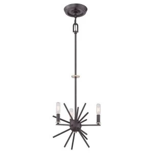 3 Light Ceiling Pendant Western Bronze Finish, E14