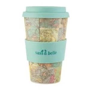 Sass & Belle Vintage Map Collage Bamboo Coffee Cup