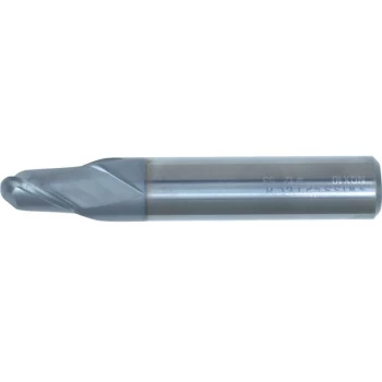 12.00MM Carbide 2 Flute Plain Shank Ball Nosed Short Series Slot Drill - Swisstech