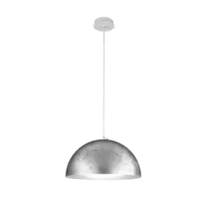 Cult Designer Metal Dome Pendant Light Matt - Vintage Silver Finish, 1x E27