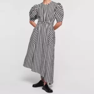 Aligne Womens Harlin Curve Sleeve Dress - Black Gingham - EU 40/UK 12