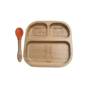 Personalised Woodland Bamboo Suction Plate and Spoon