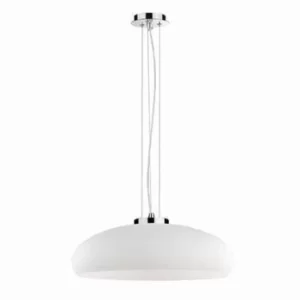 Aria 1 Light Small Dome Ceiling Pendant White, E27