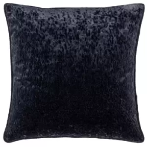 Ripple Plush Velvet Cushion Black / 50 x 50cm / Polyester Filled