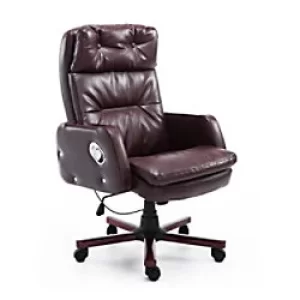 HOMCOM Office Chair Brown PU, PVC, Cloth, Sponge, Metal 921-038BN