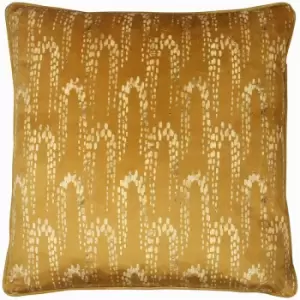 Furn Wisteria Faux Foil Geometric Print Piped Edge Cushion Cover, Gold, 50 x 50 Cm