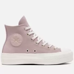 Converse Womens Chuck Taylor All Star New Earthy Tones Lift Hi-Top Trainers - Stone Mauve/Egret/Egret - UK 3