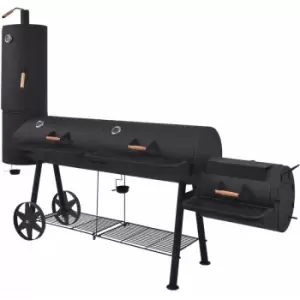 Vidaxl - BBQ Charcoal Smoker with Bottom Shelf Black Heavy XXXL - Black