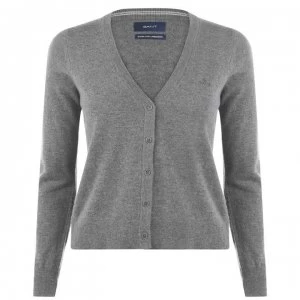 Gant Lambswool Cardigan - 92 Dark Grey