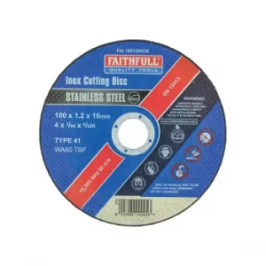 Faithfull FAI10012INOX Inox Cutting Disc 100 x 1.2 x 16mm