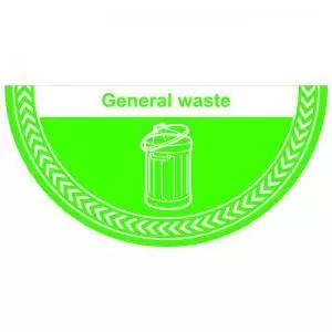 General Waste Floor Graphic adheres to most smooth clean flat surfaces