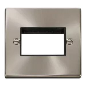 Click Scolmore MiniGrid 1 Gang Plate Triple Aperture Satin Chrome - VPSC403BK