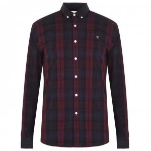 Farah Vintage Farah Mens Brewer Checked Shirt - Farah Red 626