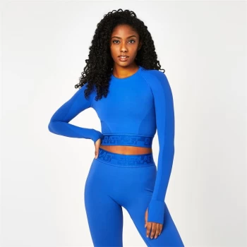 Everlast Seamless Long Sleeve Crop Top - Cobalt Blue