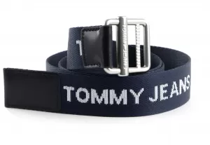 Tommy Jeans Mens Essential Webbing 3.5 Belt - Black - 100cm