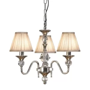 Polina 3 Light Multi Arm Ceiling Pendant Chandelier Polished Nickel, E14