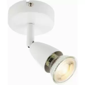 Loops - LED Adjustable Ceiling Spotlight Gloss White Single GU10 Dimmable Downlight