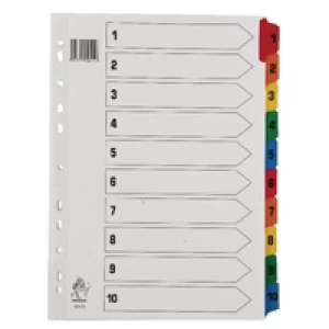 Nice Price Multicoloured A4 1-10 Mylar Index WX01519