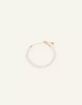 Accessorize Womens 14ct Gold-Plated Pearl Slider Bracelet