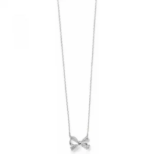 Ladies Elements Sterling Silver Cubic Zirconia Pave Bow Necklace